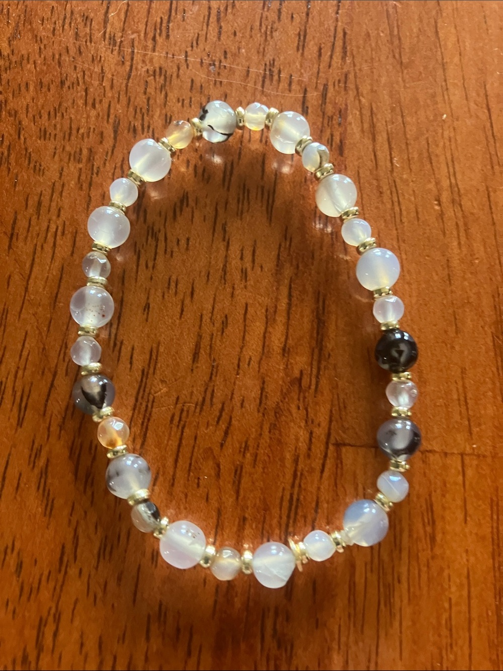 Agate Stone and Brass Grounding Bracelet
